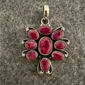 925 Sterling Silver Gemstone Pendant Jewelry Made by Navajo Indians